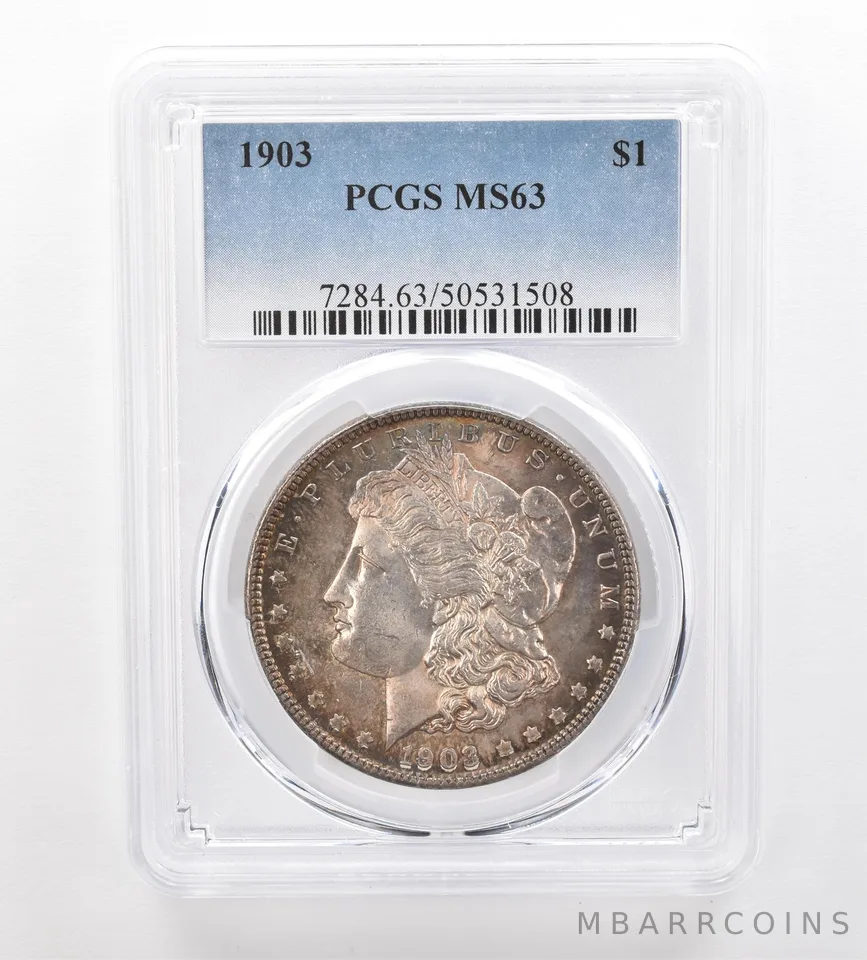 1903 Morgan Silver Dollar MS63 PCGS Beautiful Tone *7479