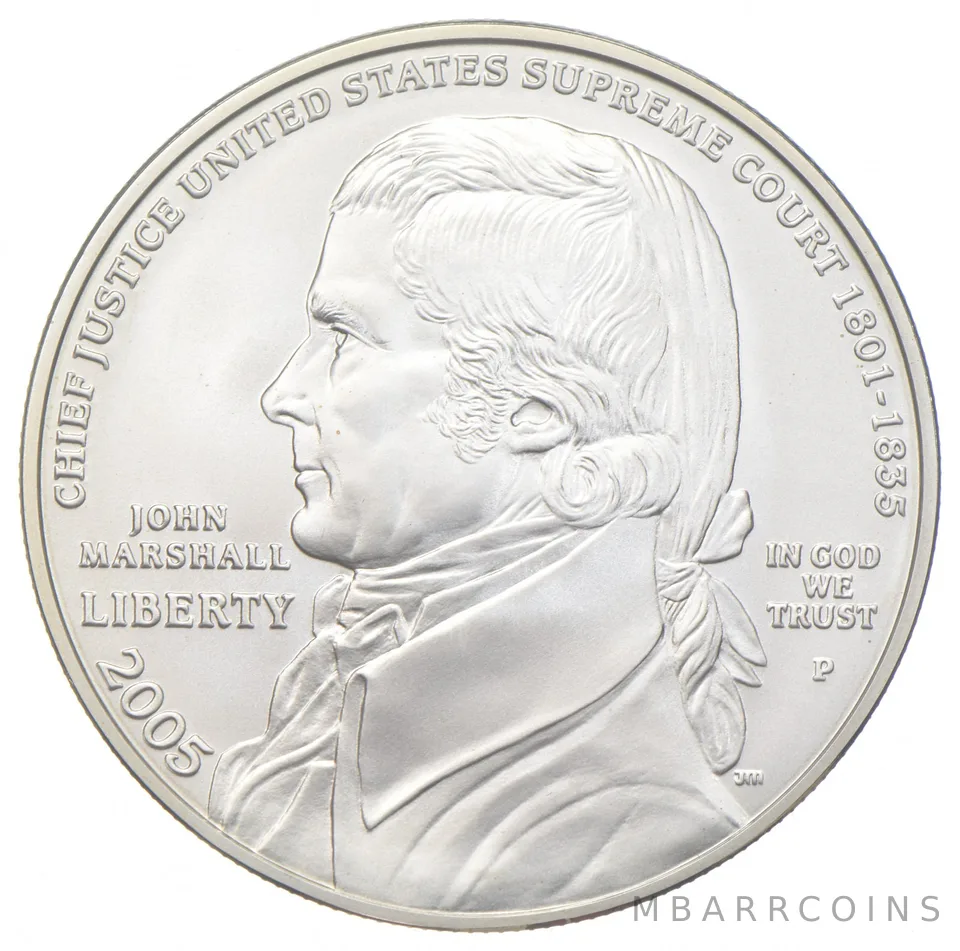 2005-P Unc John Marshall Commemorative Silver Dollar $1
