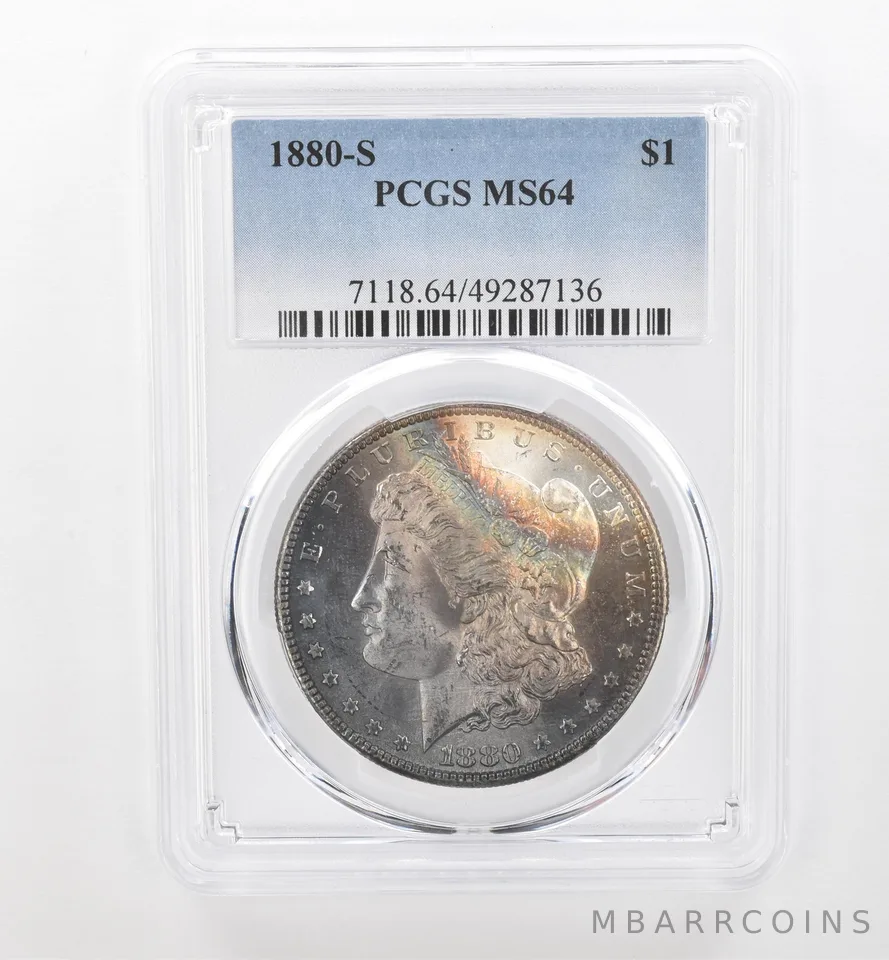 1880-S Morgan Silver Dollar MS64 PCGS Beautiful Tone *1726