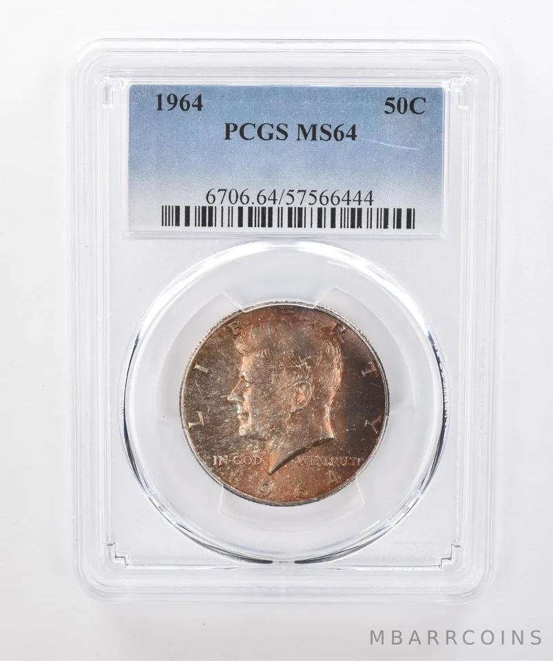 1964 Kennedy Half Dollar MS64 PCGS Beautiful Tone *1391