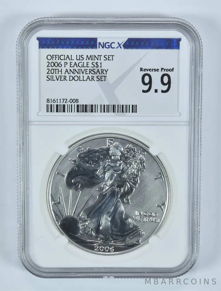 2006-P American Silver Eagle Dollar Set Reverse Proof 9.9 NGC X NGCX