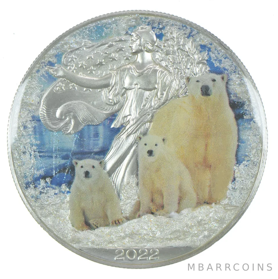 2000-2025 American Silver Eagle Colorized Polar Bears