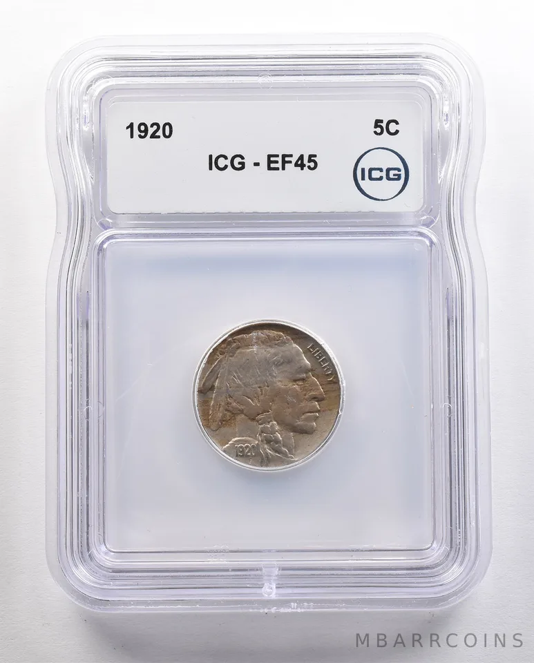 1920 Indian Head Buffalo Nickel EF45 ICG *4415