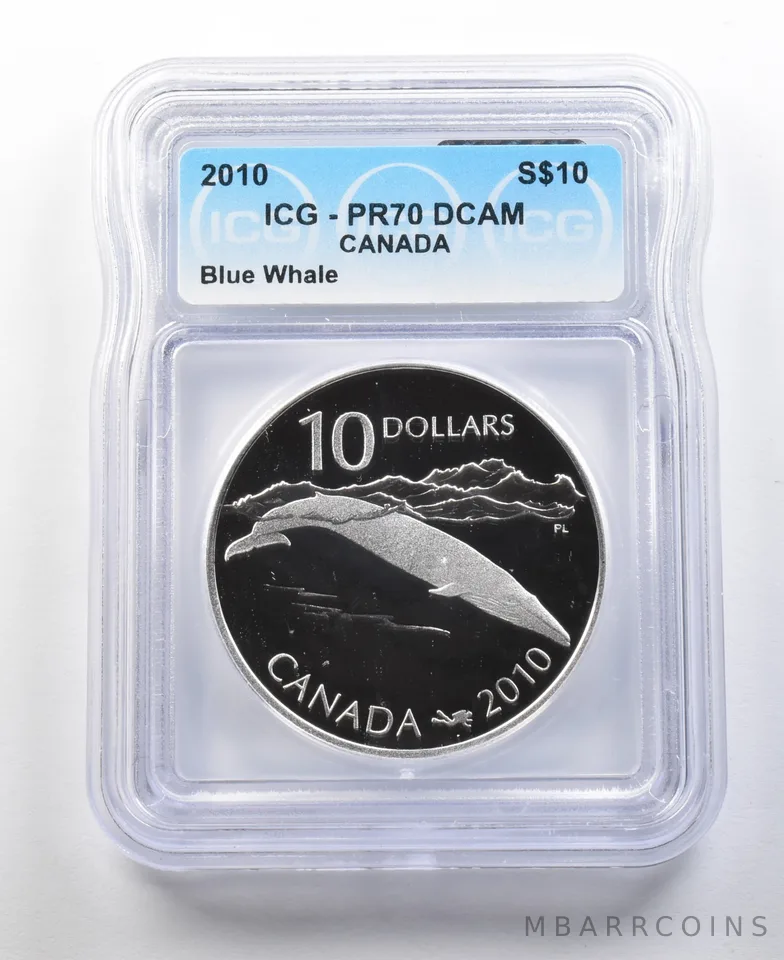 2010 Canada 10 Dollars Silver Blue Whale PR70 DCAM ICG *0296