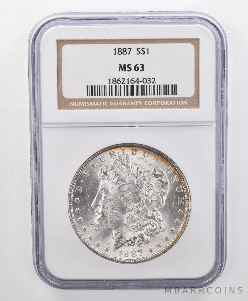 MS63 1887 Morgan Silver Dollar NGC Beautifully Toned a1938