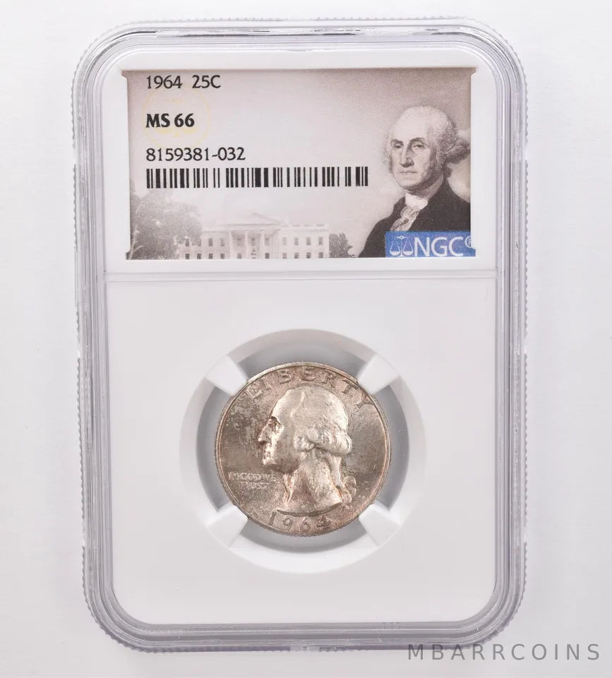 1964 Washington Quarter MS66 NGC Beautiful Tone *9920