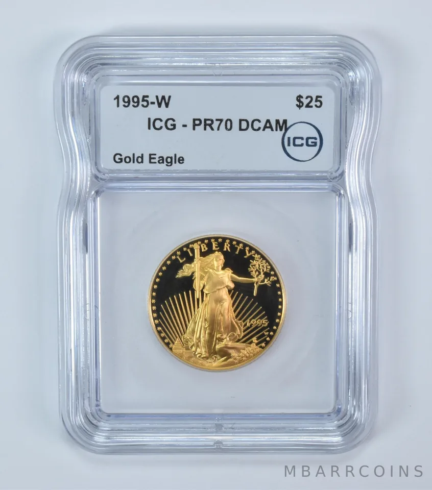 1995-W $25 American Gold Eagle 1/2 Oz Gold PR70 DCAM ICG