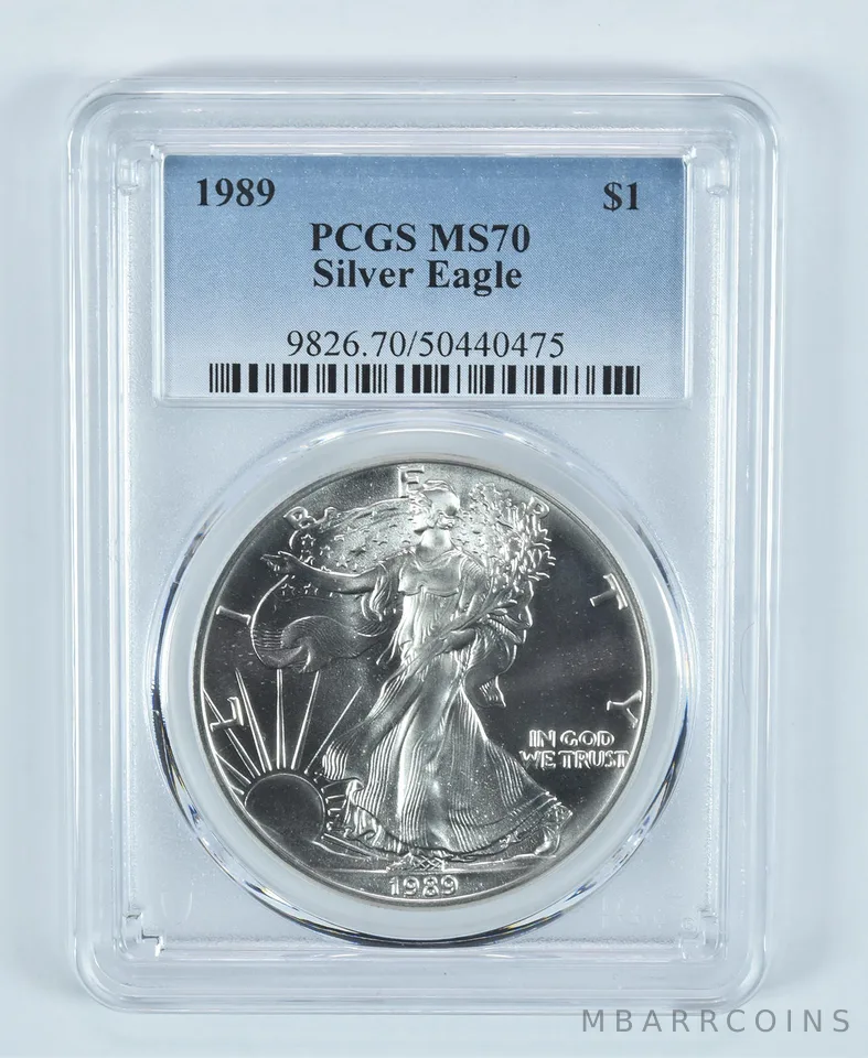1989 American Silver Eagle MS70 PCGS Blue Label