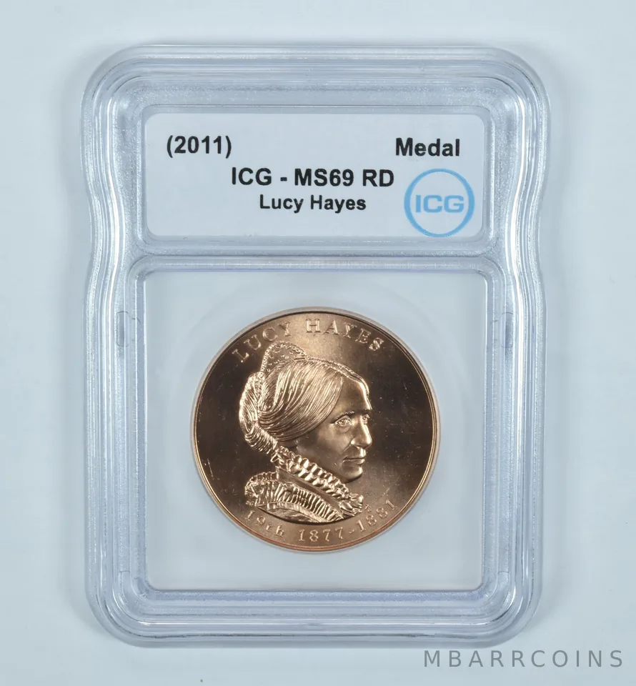 (2011) First Spouse Medal Lucy Hayes MS69 RD ICG