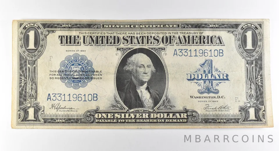 1923 $1 Silver Certificate Large Note Blue Seal *2952