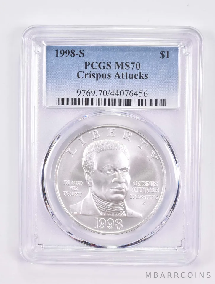 1998-S Black Patriot Commemorative Silver Dollar MS70 PCGS