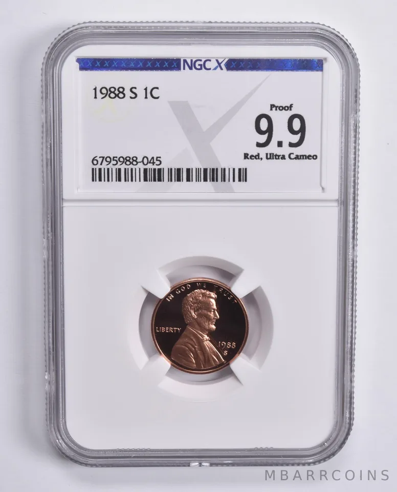 1988-S Lincoln Memorial Cent Proof 9.9 RD UCAM NGC X NGCX