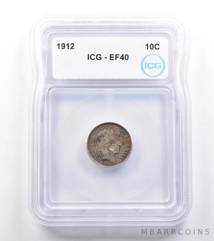 1912 Barber Dime EF40 ICG *4868