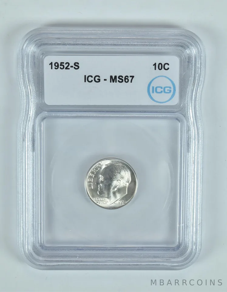 1952-S Roosevelt Dime MS67 ICG