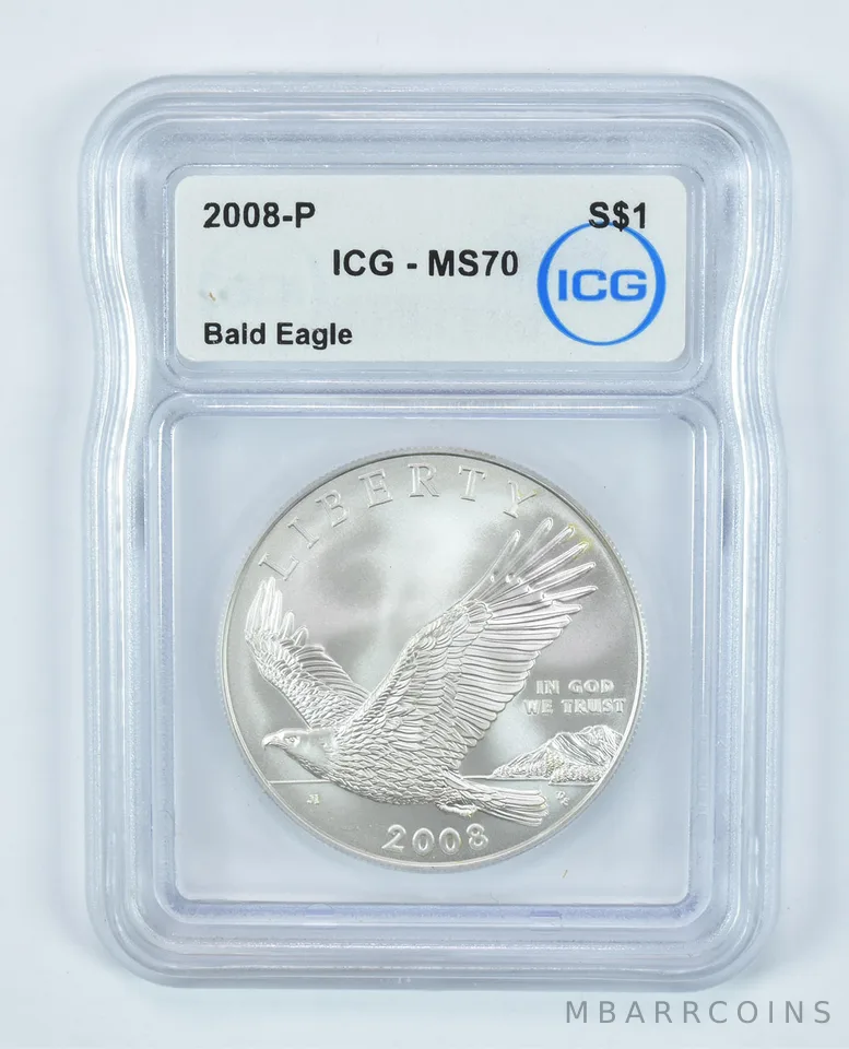 2008-P Bald Eagle Commemorative Silver Dollar MS70 ICG