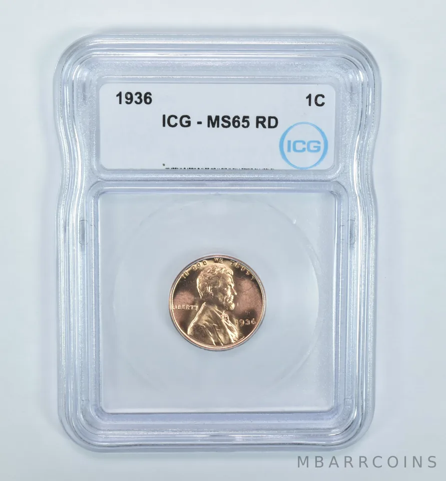 1936 Lincoln Wheat Cent MS65 RD ICG