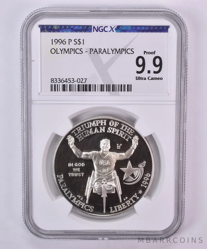 1996-P Olympic Paralympic Commemorative Silver Dollar Proof 9.9 UCAM NGC X