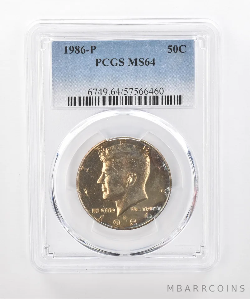 1986-P Kennedy Half Dollar MS64 PCGS Beautiful Tone *1348