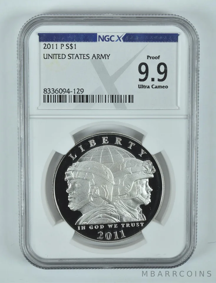 2011-P US Army Commemorative Silver Dollar Proof 9.9 UCAM NGC X