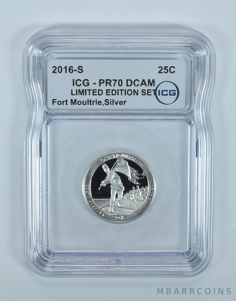 2016-S ATB Quarter Fort Moultrie Silver Limited Edition PR70 DCAM ICG