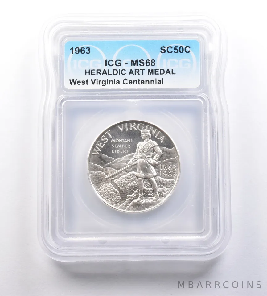 1963 So-Called Half Dollar West Virginia Centennial MS68 ICG *7148
