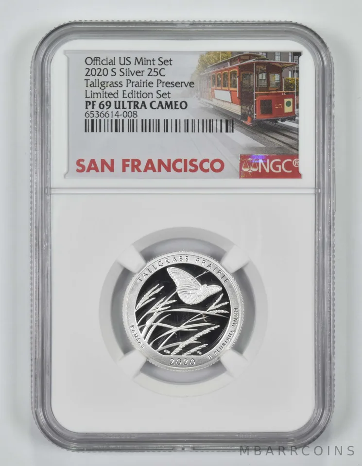 2020-S PF69 Silver Tallgrass Prairie Preserve Quarter NGC Limited Edition