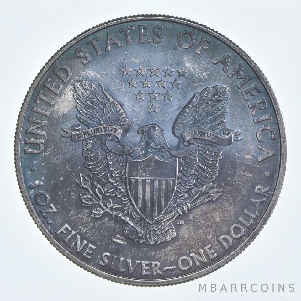 Beautiful Toned - 2010 American Silver Eagle 1 Troy Oz .999 Fine Silver *943