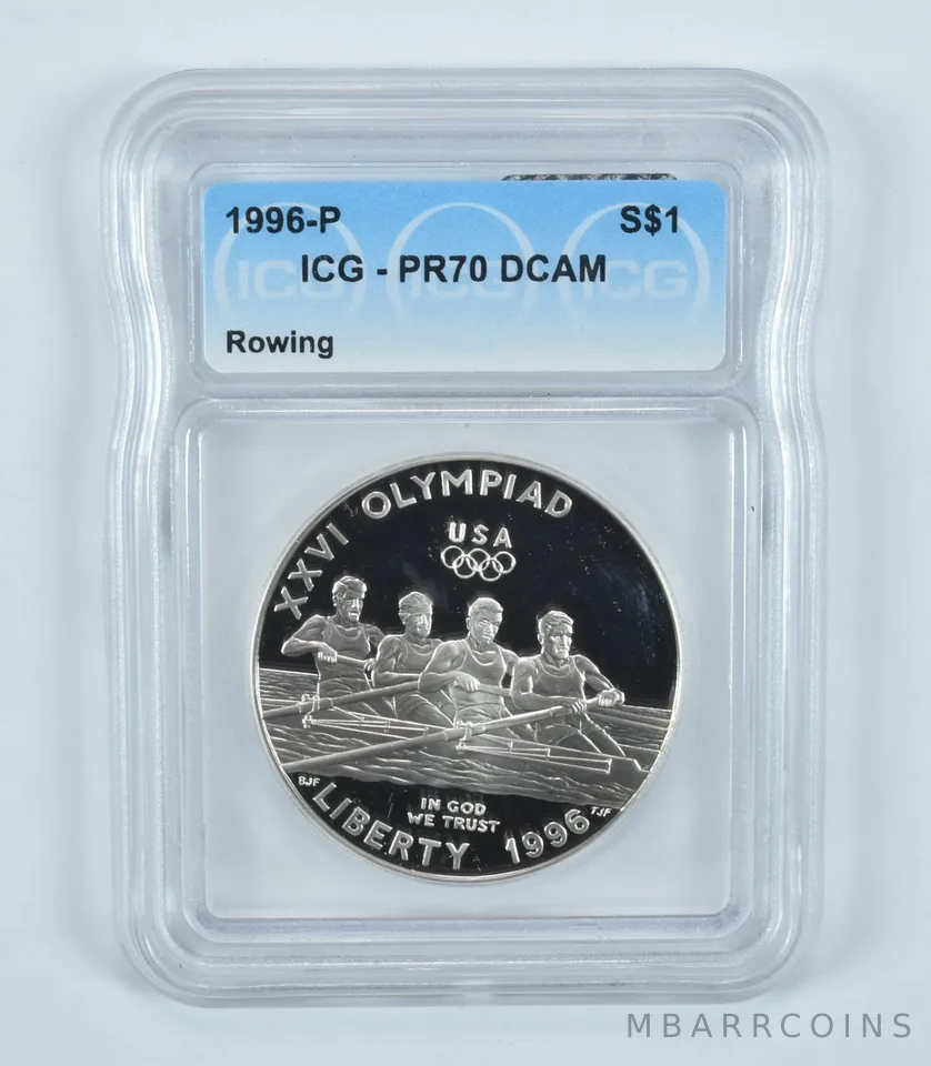 1996-P Olympic Rowing Commemorative Silver Dollar PR70 DCAM ICG