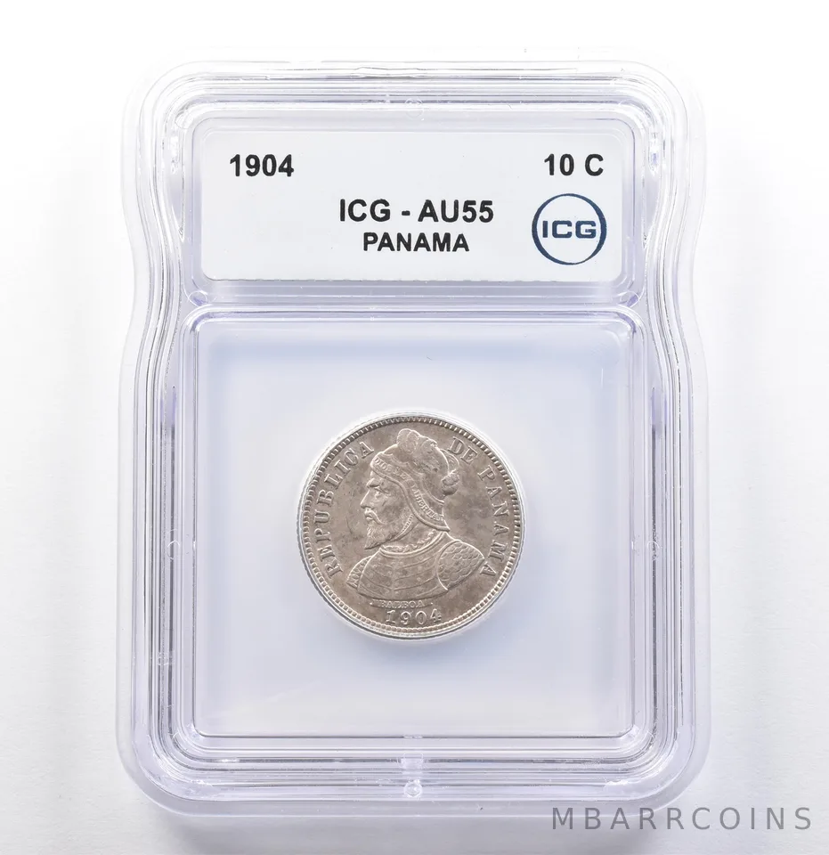 1904 Panama 10 Centesimos AU55 ICG *9874
