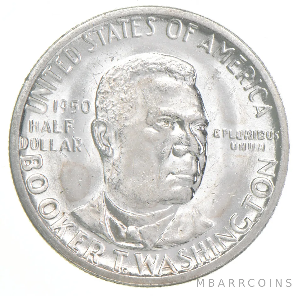 BU 1950-S Booker T Washington Memorial Commemorative Silver Half Dollar