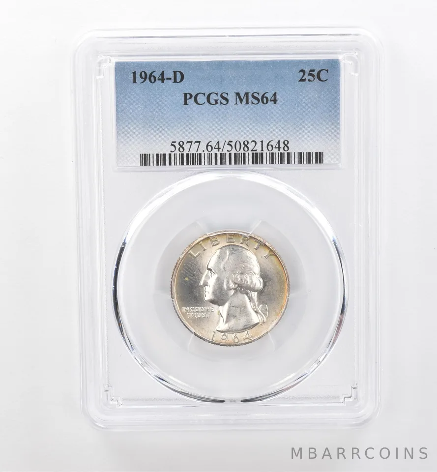 1964-D Washington Quarter MS64 PCGS Beautiful Tone *1823
