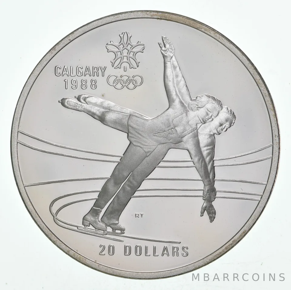 Random 1985-1988 Proof Canada 20 Dollars Silver Olympic Commemorative .925
