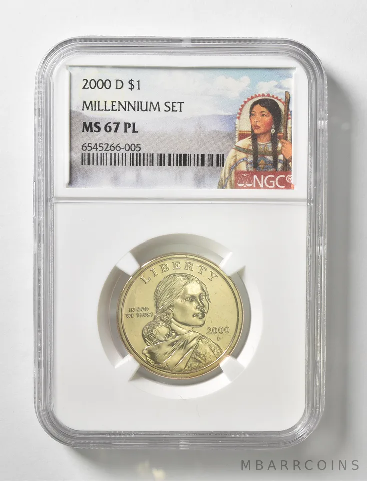 2000-D Sacagawea $1 Millennium Set MS67 PL NGC Special Lbl
