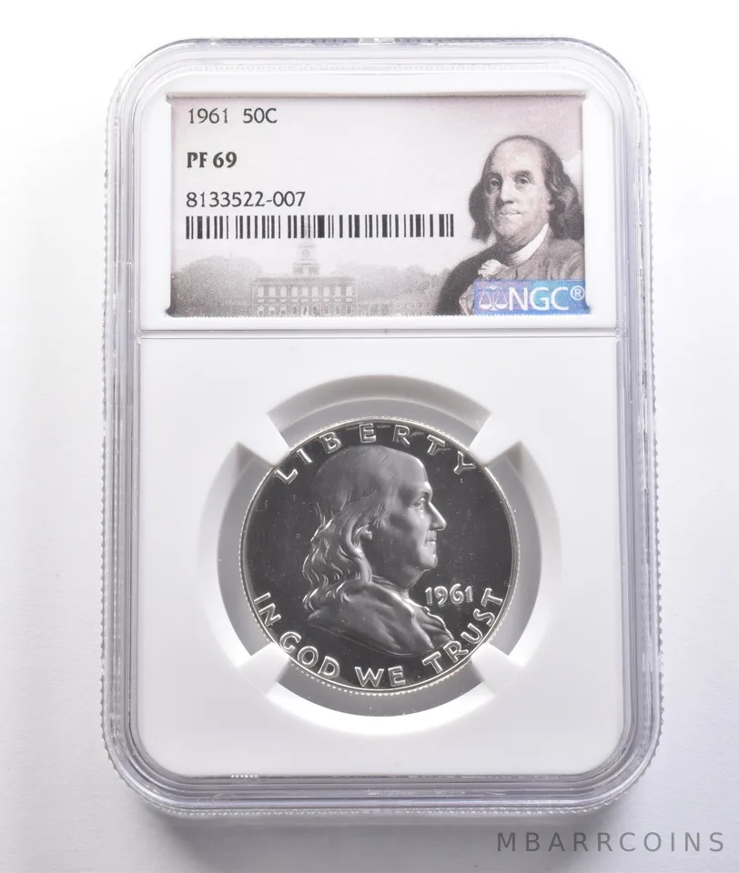 1961 Franklin Half Dollar PF69 NGC PQ Great Contrast a6780