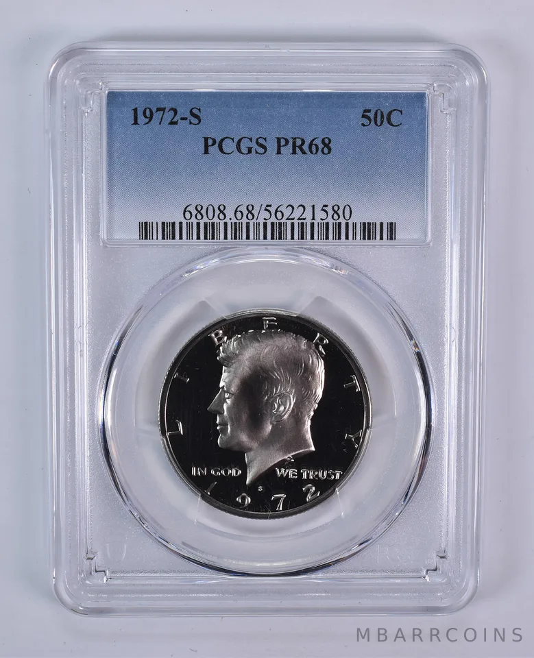 1972-S Kennedy Half Dollar PR68 PCGS Blue Label
