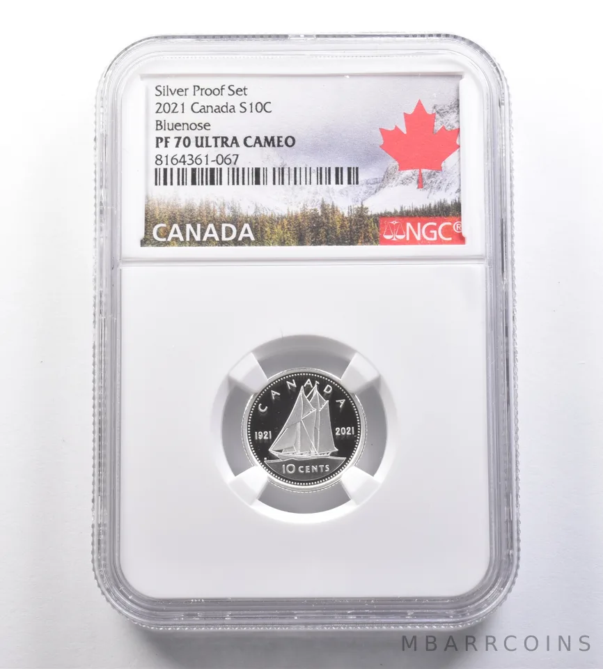 2021 Canada 10 Cents Silver Proof Set Bluenose PF70 UCAM NGC *7077