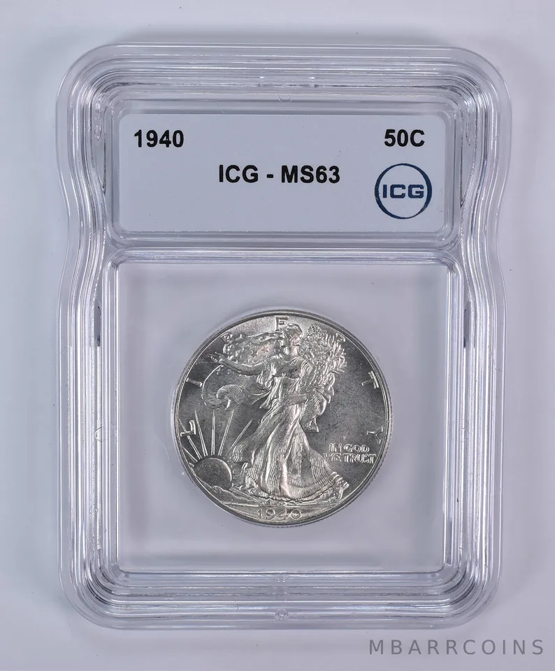 1940 Walking Liberty Half Dollar MS63 ICG