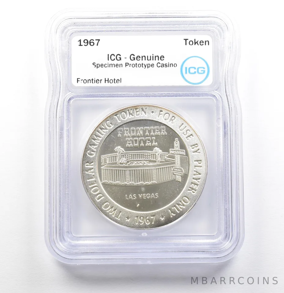 1967 Casino Token Frontier Hotel Dollar Specimen Prototype Genuine ICG *0572