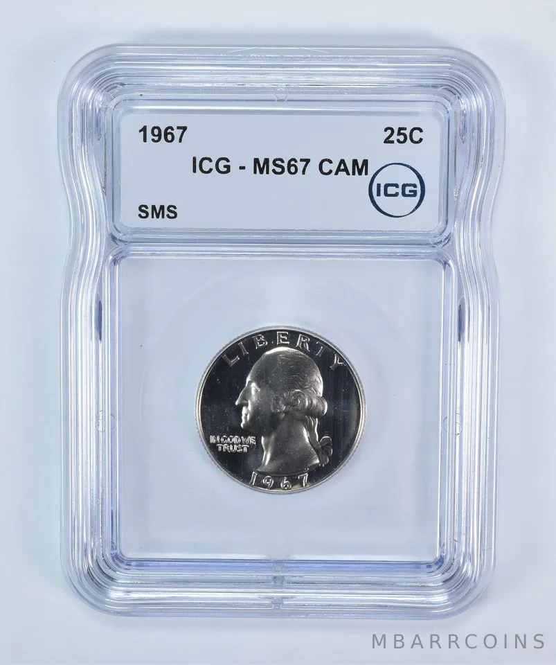 1967 Washington Quarter SMS MS67 CAM ICG