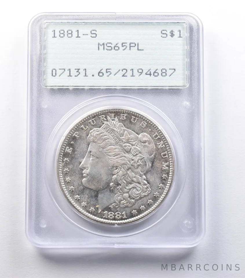1881-S Morgan Silver Dollar MS65 PL PCGS Rattler *9553