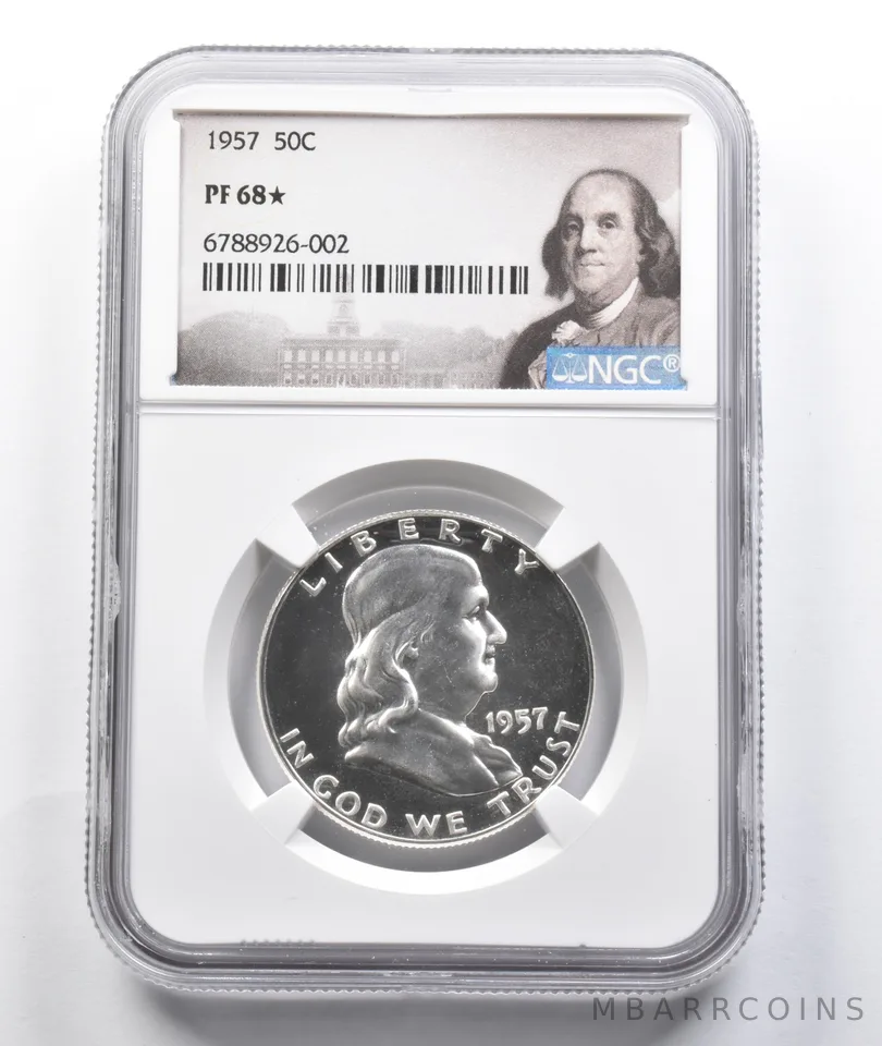 PF68 * STAR 1957 Franklin Half Dollar NGC a7731