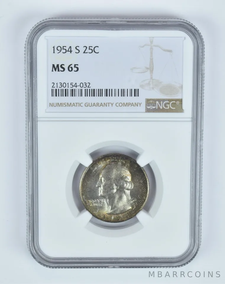 MS65 1954-S Washington Quarter NGC Toned *9901