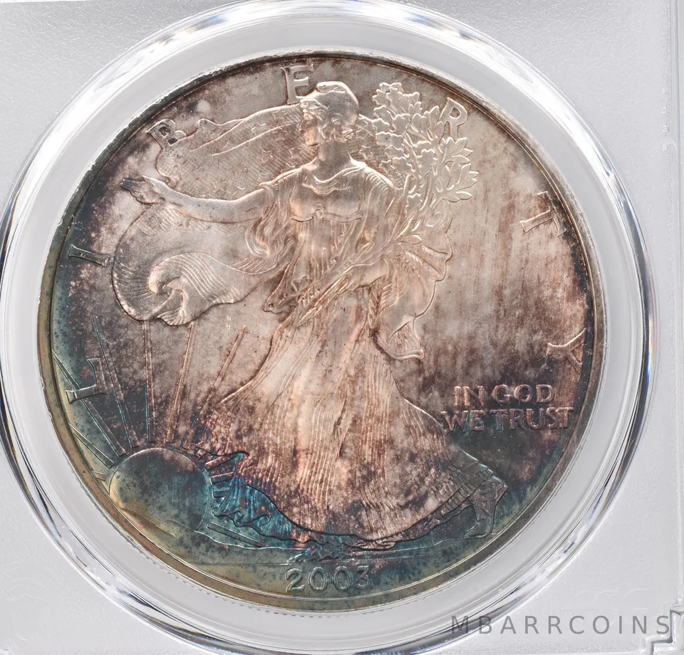 2003 American Silver Eagle MS68 PCGS Beautiful Tone *1145
