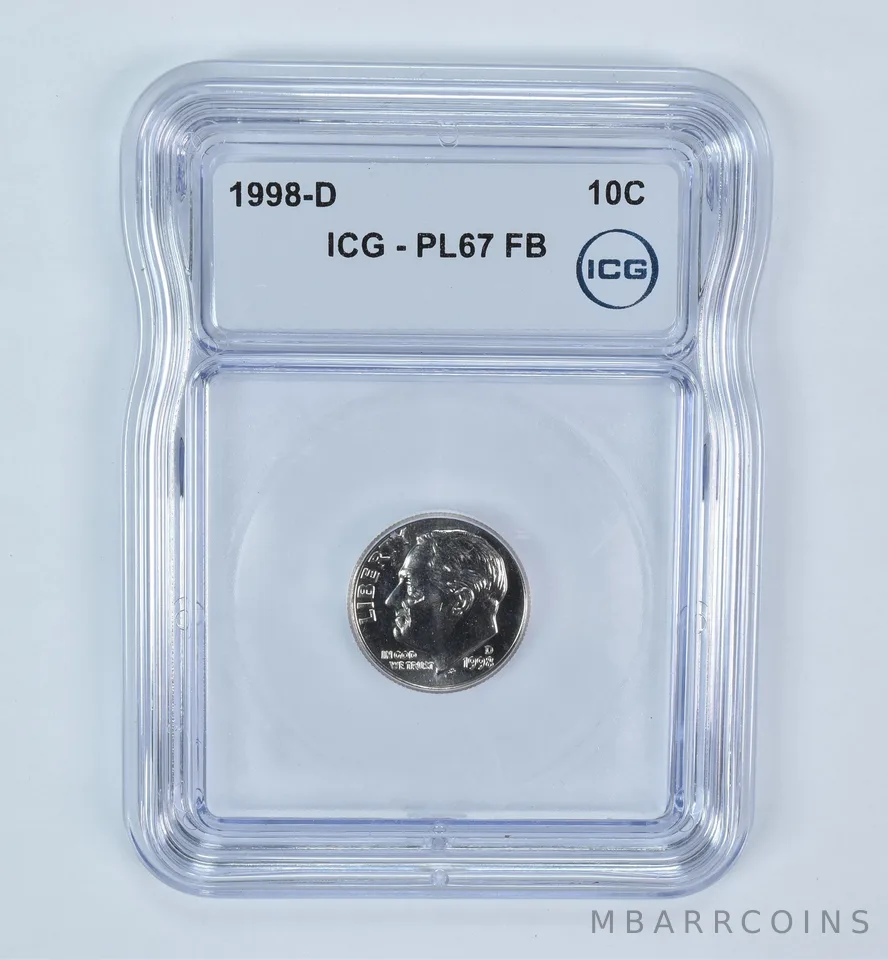 1998-D Roosevelt Dime PL67 FB ICG
