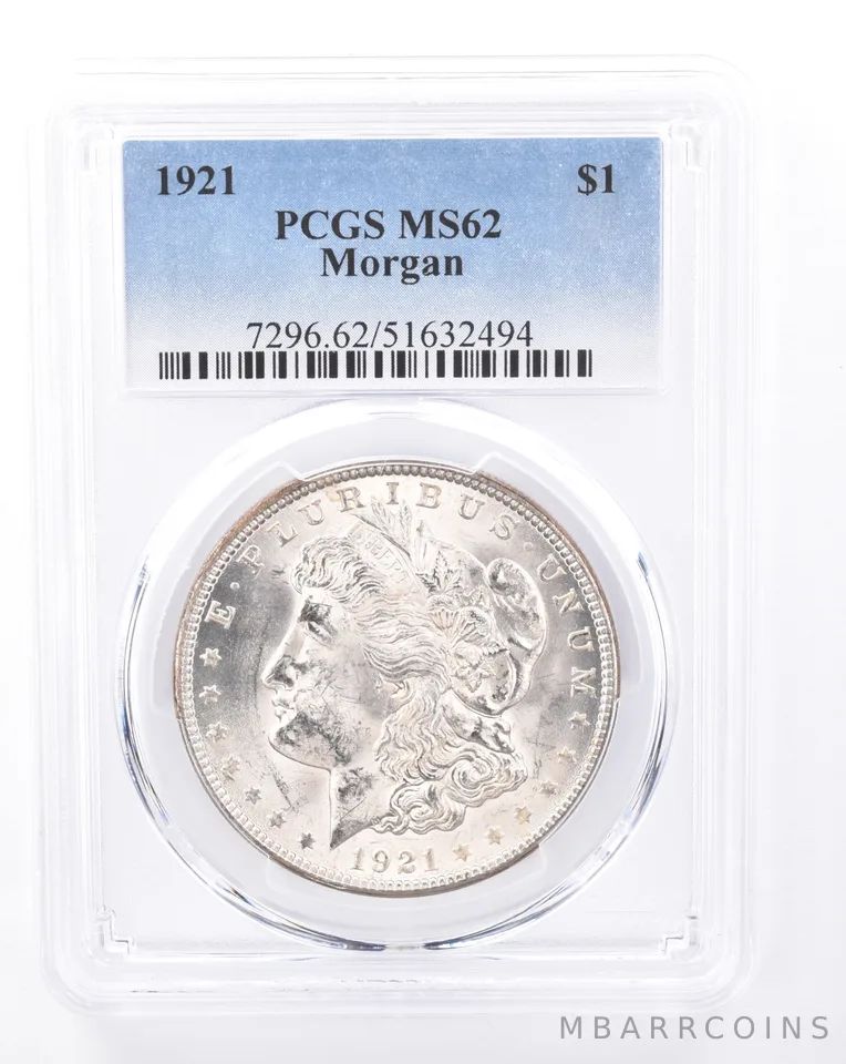 1921 Morgan Silver Dollar MS62 PCGS Beautiful Tone Reverse *9432