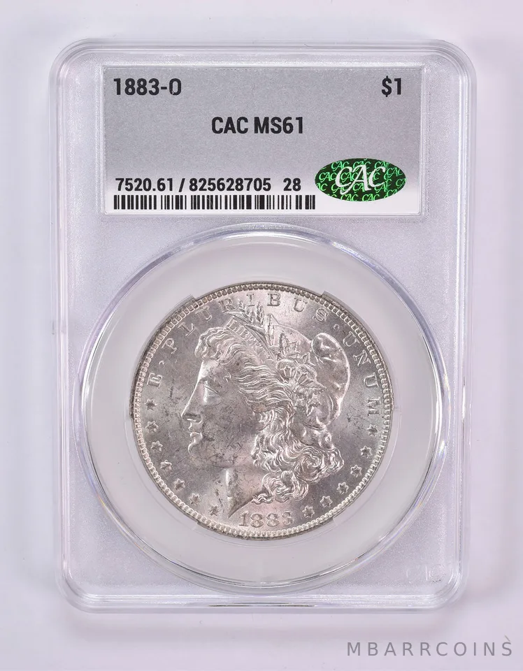 1883-O Morgan Silver Dollar MS61 CAC CACg