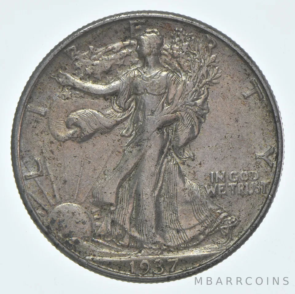 CHAU 1937-D Walking Liberty Half Dollar Choice AU 90% Silver (1pc)