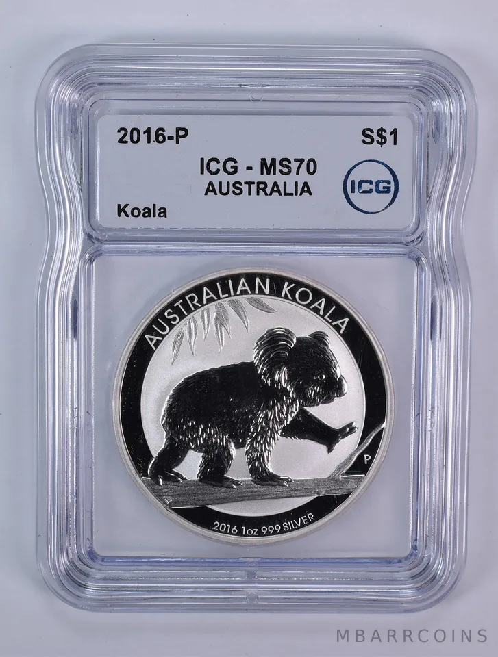 2016 P Australia 1 Dollar Silver Koala MS70 ICG