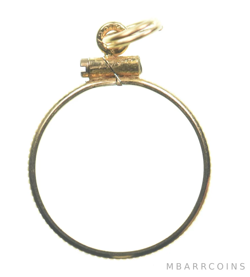 12k 0.7 Gram Gold Filled 15.5mm Coin Bezel Pendant Frame Edge *4978