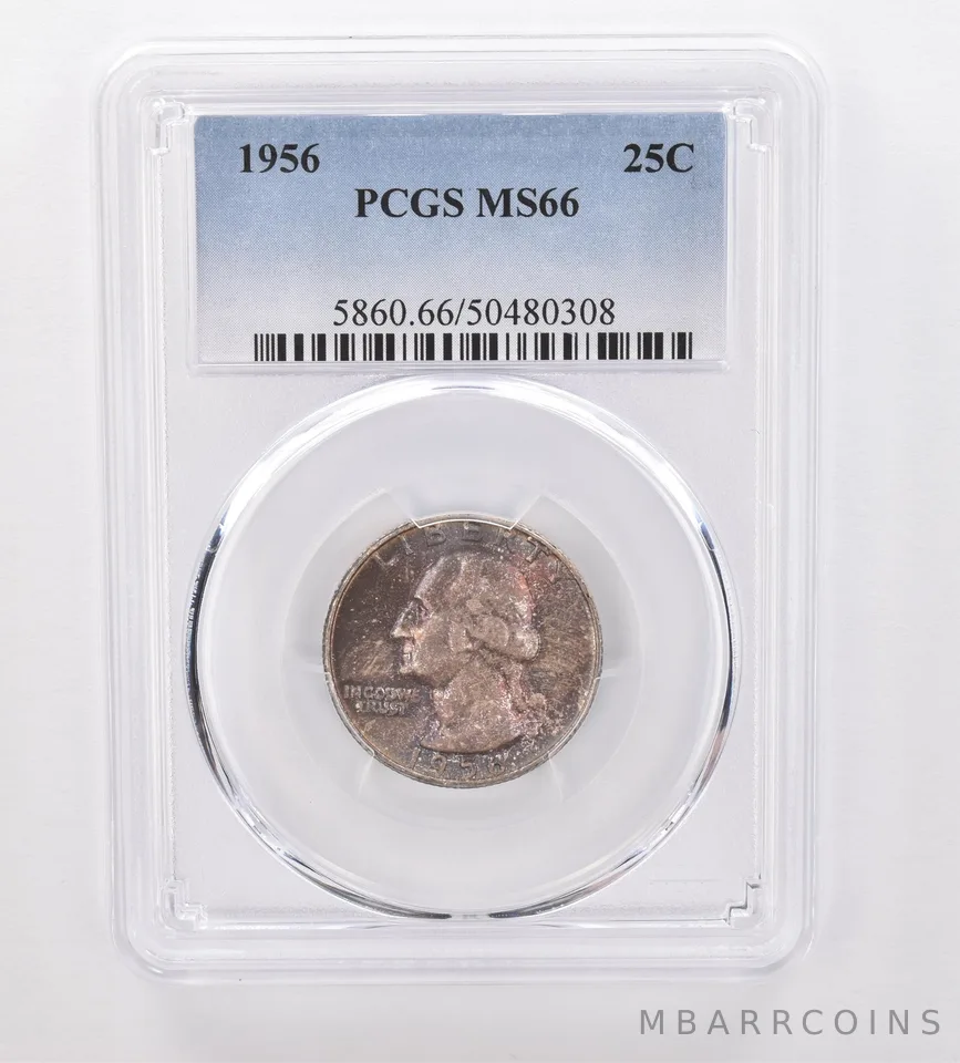 1956 Washington Quarter MS66 PCGS Beautiful Tone *0068